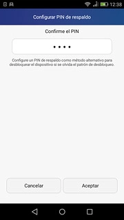 Vuelve a introducir el código PIN y pulsa Aceptar.