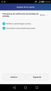 Pulsa Frecuencia de verificación de bandeja de entrada.