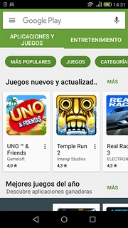 Para buscar según la categoría:Pulsa APLICACIONES Y JUEGOS.