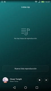 Pulsa Nueva lista reproducción.Introduce el nombre de la lista de reproducción.