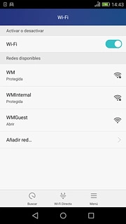 Pulsa Wi-Fi hasta que aparezca en la pantalla que la función está activada.