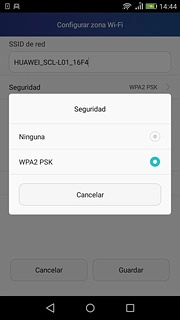 Para proteger la conexión wifi con una contraseña:Pulsa WPA2 PSK.