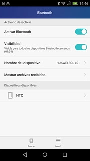 Pulsa Activar Bluetooth hasta que aparezca en la pantalla que la función está activada.