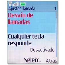 Vaya a Desvío de llamadas y pulse la tecla de navegación.