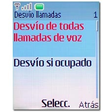 Elija uno de los tipos de desvío siguientes:Desvío de todas llamadas de voz