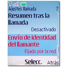 Vaya a Envío de identidad del llamante y pulse la tecla de navegación.