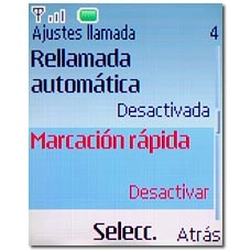 Vaya a Marcación rápida y pulse la tecla de navegación.
