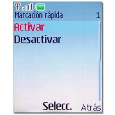 Elija Activar o Desactivar y pulse la tecla de navegación.