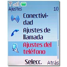 Vaya a Ajustes del teléfono y pulse la tecla de navegación.