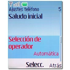 Vaya a Selección de operador y pulse la tecla de navegación.