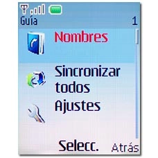 Vaya a Nombres y pulse la tecla de navegación.
