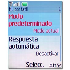 Vaya a Modo predeterminado y pulse la tecla de navegación.