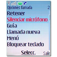 Vaya a Silenciar micrófono y pulse la tecla de navegación.