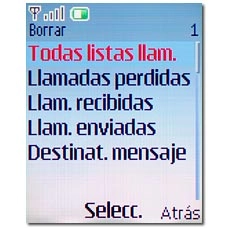 Vaya a Todas listas llam. y pulse la tecla de navegación.