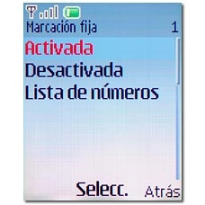 Elija Activada o Desactivada y pulse la tecla de navegación.