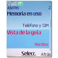 Vaya a Vista de la guía y pulse la tecla de navegación.