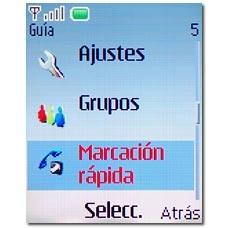Vaya a Marcación rápida y pulse la tecla de navegación.