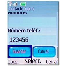 Introduzca el nombre deseado.Vaya a Guardar y pulse la tecla de navegación.