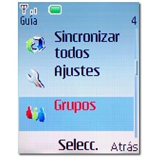 Vaya a Grupos y pulse la tecla de navegación.