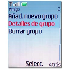 Vaya a Detalles de grupo y pulse la tecla de navegación.