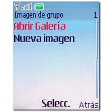 Elija Abrir Galería o Nueva imagen y pulse la tecla de navegación.