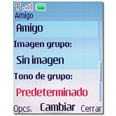 Vaya a Tono de grupo y pulse la tecla de navegación.
