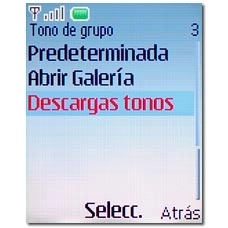 Si selecciona Descargas tonos: