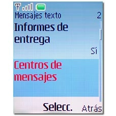 Vaya a Centros de mensajes y pulse la tecla de navegación.