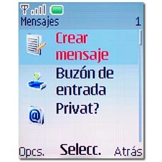 Vaya a Crear mensaje y pulse la tecla de navegación.