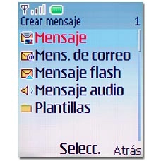 Vaya a Mensaje y pulse la tecla de navegación.