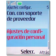 Vaya a Ajustes de configuración personal y pulse la tecla de navegación.