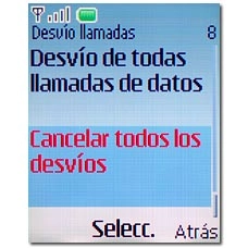 Vaya a Cancelar todos los desvíos y pulse la tecla de navegación.