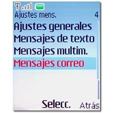 Vaya a Mensajes correo y pulse la tecla de navegación.