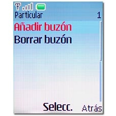 Vaya a Añadir buzón y pulse la tecla de navegación.