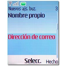 Vaya a Dirección de correo y pulse la tecla de navegación.
