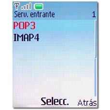 Vaya a POP3 y pulse la tecla de navegación.