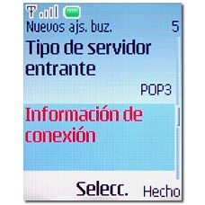Vaya a Información de conexión y pulse la tecla de navegación.
