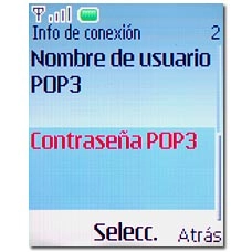 Vaya a Contraseña POP3 y pulse la tecla de navegación.