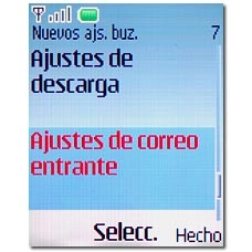 Vaya a Ajustes de correo entrante y pulse la tecla de navegación.