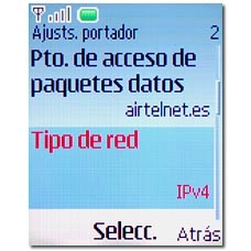 Vaya a Tipo de red y pulse la tecla de navegación.