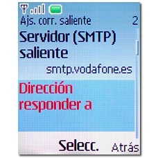 Vaya a Dirección responder a y pulse la tecla de navegación.