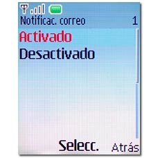 Elija Activado o Desactivado y pulse la tecla de navegación.
