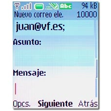 Vaya a Mensaje.Escriba el texto.