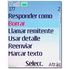 Vaya a Borrar y pulse la tecla de navegación.