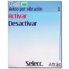Elija Activar o Desactivar y pulse la tecla de navegación.