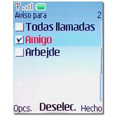 Cuando la casilla a la izquierda del grupo está marcada con una V, el grupo está seleccionado.