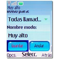 Vaya a Guardar y pulse la tecla de navegación.