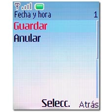 Vaya a Guardar y pulse la tecla de navegación.