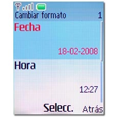 Vaya a Fecha y pulse la tecla de navegación.