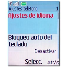 Vaya a Ajustes de idioma y pulse la tecla de navegación.